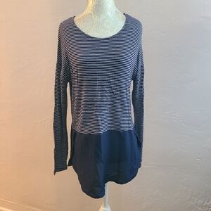 Maison Jules Long Sleeve Striped Knit Top - size Small